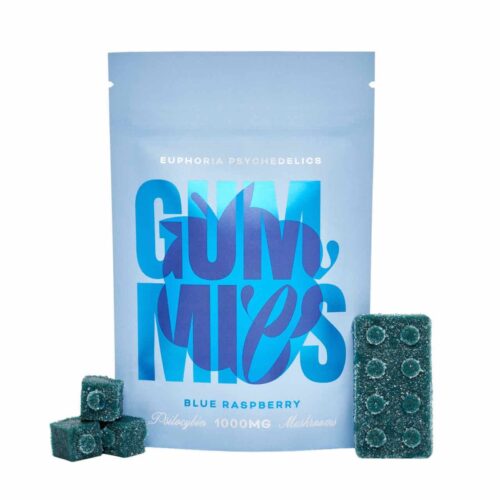 euphoria blue raspberry gummies edibles gummy cannabis marijuana thc weed topshelfexpress top shelf express canadian canada delivery